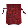 Polyester Imitation Burlap Packing Pouches Drawstring Bags ABAG-R004-7x9cm-M-2