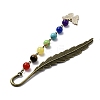 Butterfly Alloy Enamel Pendant Bookmark with Chakra Gemstone Bead AJEW-JK00253-02-4