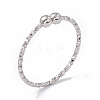 304 Stainless Steel Round Ball Open Cuff Ring for Women RJEW-G275-01P-1