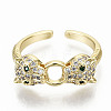 Brass Micro Pave Clear Cubic Zirconia Cuff Rings X-RJEW-S044-076-NF-3