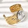 Hammered 304 Stainless Steel Cuff Bangles for Women BJEW-Z177-01GP-02-2