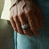 Brass Pave Cubic Zirconia Cuff Open Rings WG57096-01-3
