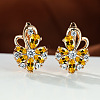 Brass Micro Pave Cubic Zirconia Hoop Earrings WG0C687-08-1