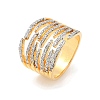 Brass Micro Pave Clear Cubic Zirconia Finger Rings for Women RJEW-R011-11G-01-4