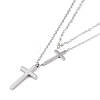 Non-Tarnish 304 Stainless Steel Cable Chain Religion Cross Pendant Necklaces for Women NJEW-K276-05B-P-1