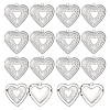 16Pcs 316 Stainless Steel Photo Locket Pendants STAS-ME0003-40-1