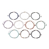 10Pcs 10 Style Faceted Round Natural & Synthetic Mixed Gemstone Beaded Stretch Bracelets Set BJEW-JB10168-4