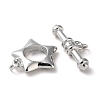 Rhodium Plated 925 Sterling Silver Toggle Clasps STER-D005-06P-2