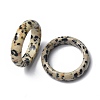 Natural Dalmatian Jasper Plain Band Ring RJEW-P044-01B-04-2