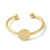 Rack Plating Brass Open Cuff Pad Ring Settings KK-F873-39G-1