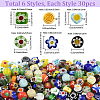 180Pcs 6 Styles Handmade Millefiori Glass Bead Strands LAMP-LT0001-07-2