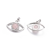 Natural Rose Quartz Pendants G-L512-H11-2