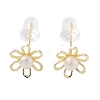 Natural Pearl Flower Stud Earrings EJEW-P256-70G-1