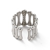 304 Stainless Steel Rhinestone Cuff Rings RJEW-M171-21P-3