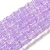 Transparent Crackle Glass Beads Strands GLAA-D025-01G-1