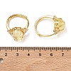 Brass Micro Pave Cubic Zirconia with Natural & Synthetic Gemstone Cuff Open Rings RJEW-T035-01G-M-4