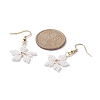 Glass Seed Braided Snowflake Dangle Earrings EJEW-MZ00069-03-3