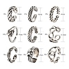 9Pcs 9 Style Alloy Cuff Finger Rings RJEW-LS0001-28AS-3