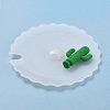 Cactus Food Grade Silicone Cup Cover Lid AJEW-G031-05-2