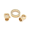 Brass Micro Pave Clear Cubic Zirconia Fold Over Clasps KK-U059-34G-2