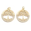 Brass Pave Cubic Zirconia Pendants KK-U009-10I-G-1