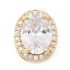 Brass Micro Pave Cubic Zirconia Slide Charms ZIRC-I068-11G-2