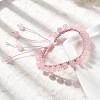 Adjustable Natural Rose Quartz Beads Braided Bead Bracelets for Women BJEW-L713-B01-3