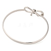 Bowknot Brass Plain Bangles for Women BJEW-F477-06P-3