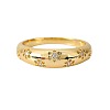 Flower Pattern Brass Micro Pave Clear Cubic Zirconia Finger Rings FS-WGC0799-03-3