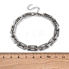 304 Stainless Steel Rectangle Link Chains Bracelets for Men & Women BJEW-D042-36P-5