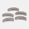 Flower Pattern Hollow Alloy Tube Beads PALLOY-K192-55AS-1