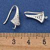 Brass Micro Pave Clear Cubic Zirconia Earring Hooks KK-R149-22S-3