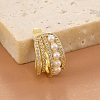 Brass Micro Pave Clear Cubic Zirconia Cuff Earrings PW-WG6ED5F-01-4