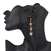 Natural Green Aventurine & Dyed Natural Malaysia Jade Dangle Earrings EJEW-JE06673-01-3