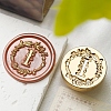 Golden Tone Wax Seal Brass Stamp Head DIY-B079-01G-I-1