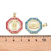 Brass Micro Pave Clear Cubic Zirconia Pendants KK-N254-215G-3