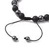 Natural Lava Rock Braided Bead Bracelets for Women Men BJEW-JB11138-01-4