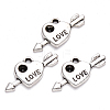 Valentine's Day Tibetan Style Alloy Pendant Rhinestone Settings TIBEP-S319-058AS-RS-2