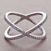 Simple Style Brass Cubic Zirconia Finger Rings FS-WG32029-02-1