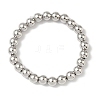 Brass Round Beaded Stretch Bracelets for Men Women BJEW-B148-05E-P-4