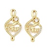 Mother's Day Brass Micro Pave Clear Cubic Zirconia Pendants CU-B002-04G-1