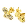 Golden Brass Micro Pave Cubic Zirconia Stud Earrings EJEW-D103-01D-G-2