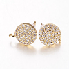 Brass Micro Pave Cubic Zirconia Stud Earring Findings ZIRC-E132-13A-2