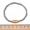 304 Stainless Steel with Polyester Metallic Cord Bracelets for Women BJEW-Z145-01G-28-5