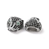 Brass Micro Pave Cubic Zirconia Beads KK-G444-01P-3