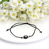 Flat Round with Evil Eye  Braided Bead Bracelets WG2D48B-03-3