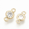 Brass Cubic Zirconia Links X-ZIRC-Q014-089G-1