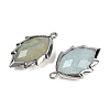 Natural Flower Amazonite Faceted Leaf Pendants G-I375-04P-21-2