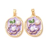 Brass Micro Pave Clear Cubic Zirconia Pendants CU-CBA805D-02G-01-1