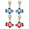 Glass Seed Bead Dangle Stud Earrings EJEW-MZ00283-1